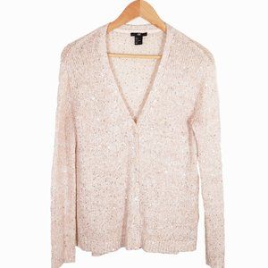 ⭐️ H&M Golden Sequin knit long sleeves cardigan sweater Size S